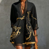 Abstract Print Contrast Trim Mini Dress