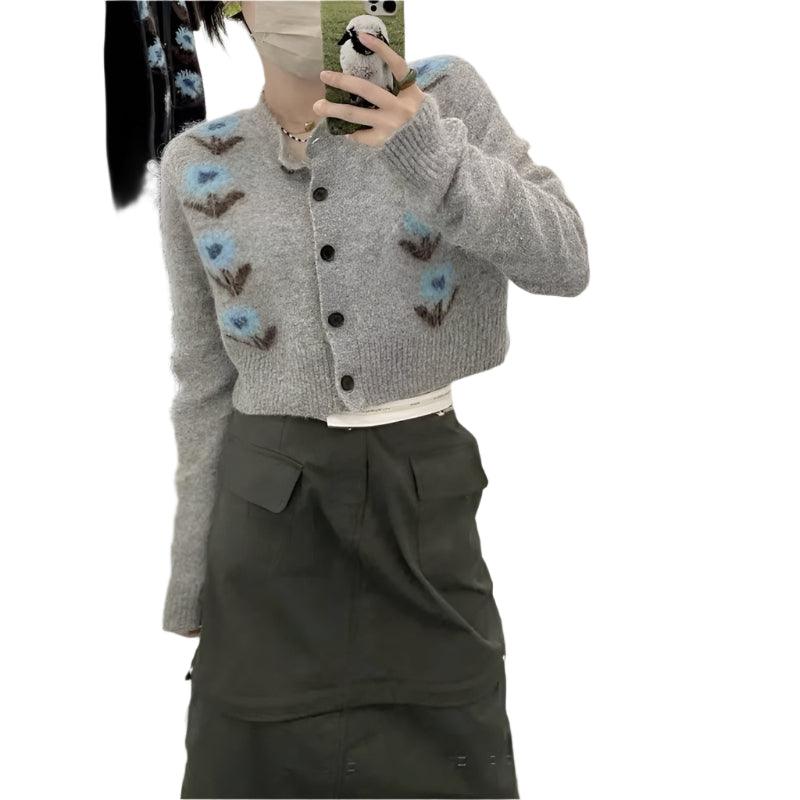 hort Stacked Jacquard Knit Cardigan