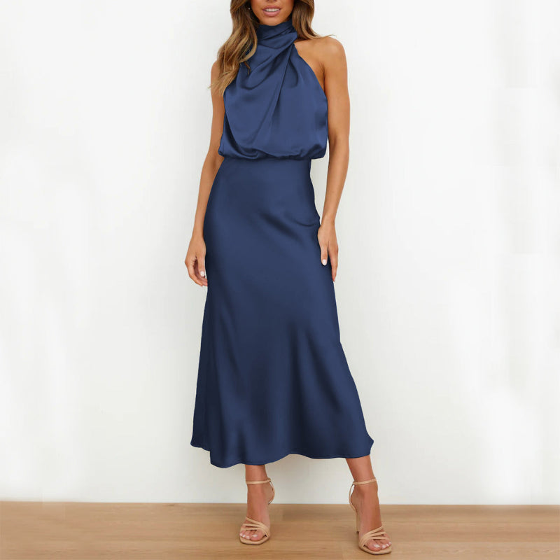 Sleek Sleeveless Summer Midi Dress -lue