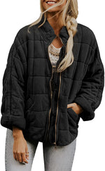 Zip-up Stand Collar Coat With Pockets