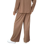 Quarter button long sleeve top and pants set-runwayfashionista.com