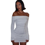 Long Sleeved Hip Hugging Mini Dress