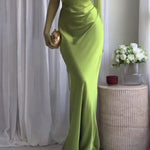 Elegant Pleated Suspender Maxi Dress