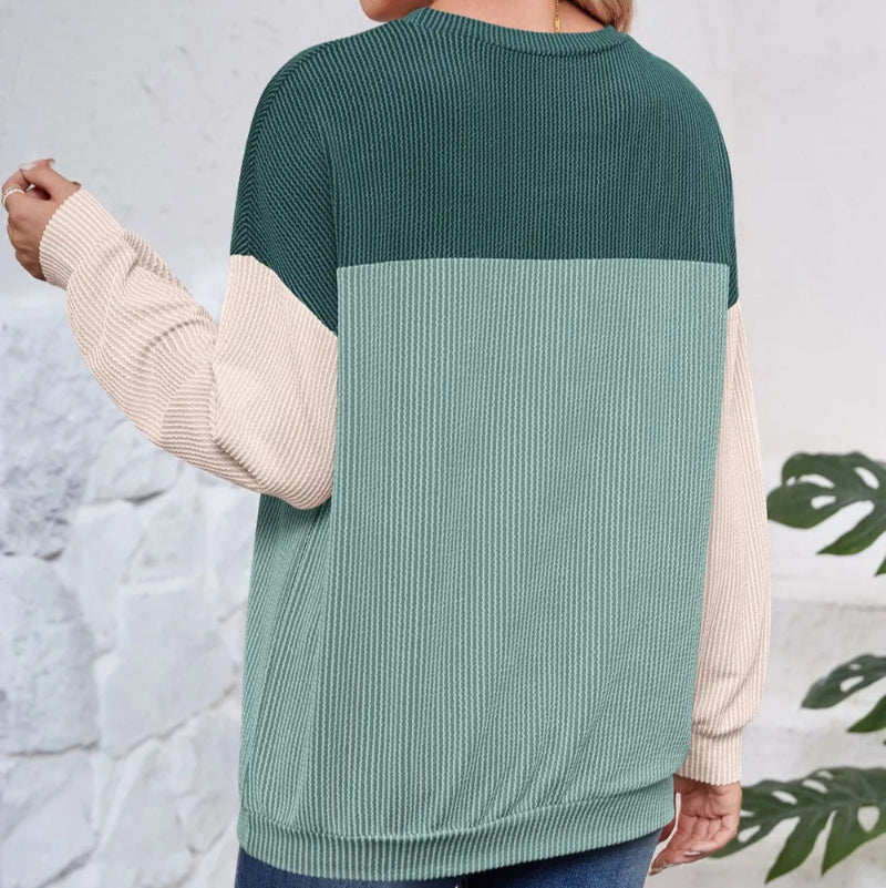 Round Neck Long Sleeve Sweatshirt - Runwayfashionista.com