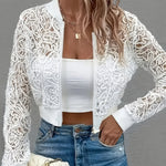 Edgy Short Lace Zipper Jacket