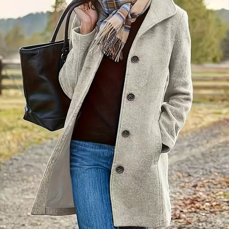 Single-breasted Lapel Coat
