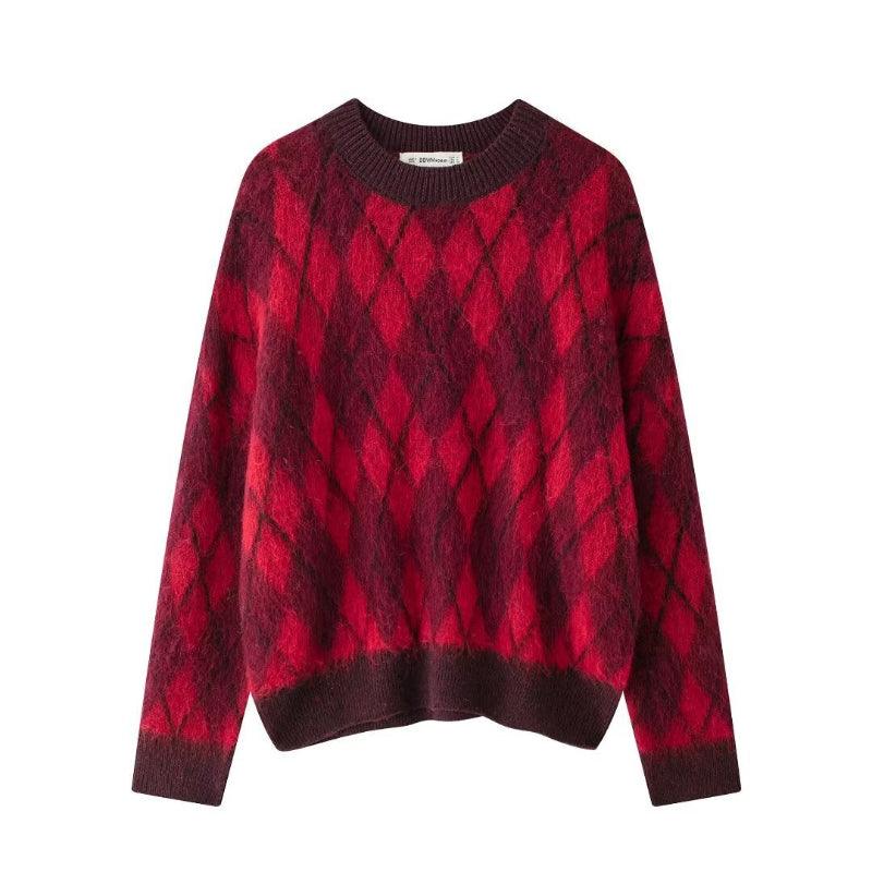 Versatile diamond pattern sweater