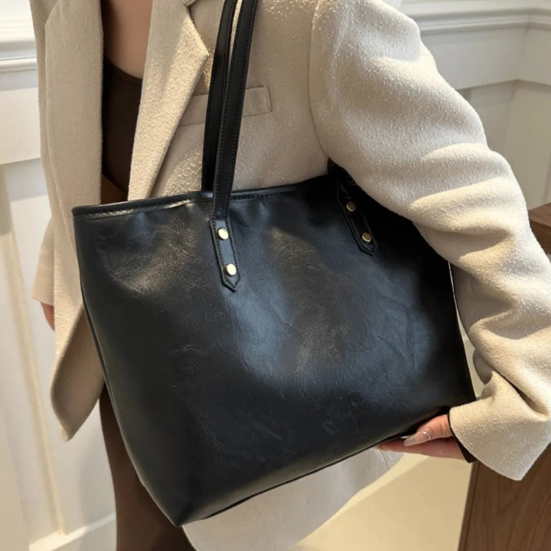 PU Leather Medium Shoulder Bag - Versatile Work & Leisure Tote - runwayfashionista.com