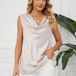 Solid Cowl Neck Top - runwayfashionista.com