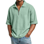Waffle-Weave Short-Sleeved Shirts - runwayfashionista.com