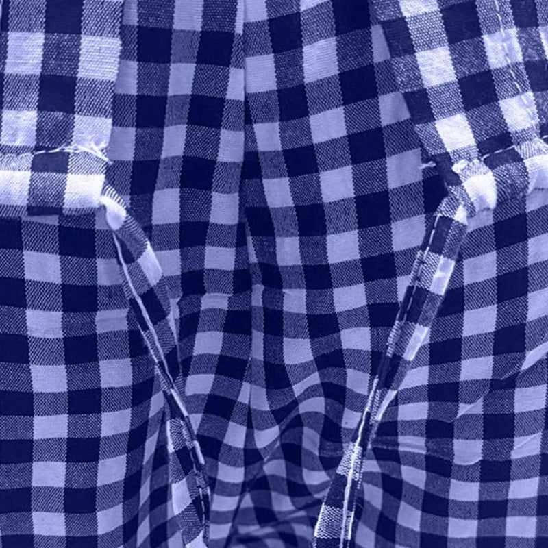 Plaid Round Neck Half Sleeve Top and Pants Set -runwayfashionista.com