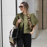Elevate Your Daily Wardrobe: The Puff Sleeve Perfection - green