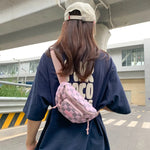 Chic Checkered Nylon Crossbody Bag - runwayfashionista.com