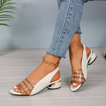 Step Up: Peep Toe Block Heel Ankle-Strap Sandals - brown