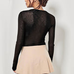 Sleek Splicing Long-Sleeved Top