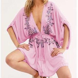 Bohemian V-neck Embroidered Dress