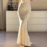 Embroidered Strapless Dress Sets