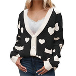 Heart button up long sleeve cardigan - runwayfashionista.com