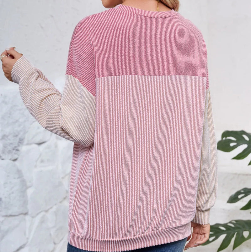 Round Neck Long Sleeve Sweatshirt - Runwayfashionista.com