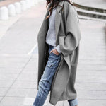 Casual long woollen jacket - runwayfashionista.com