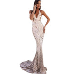 Elegant Deep V Neck Maxi Dresses - runwayfashionista.com