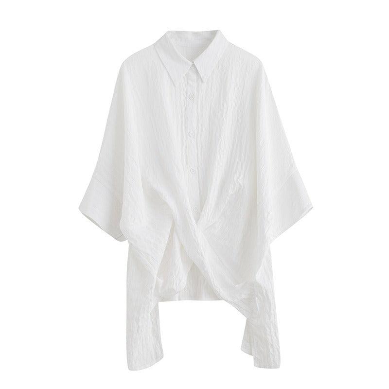 Vertical pattern tied craft short sleeved shirt