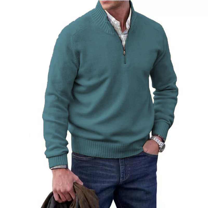 Men's Wool Blend Stand-up Collar Sweater