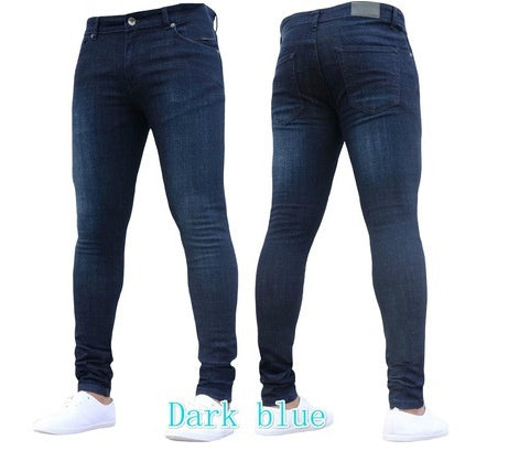The Modern Silhouette: Men’s Essential Slim-Fit Denim - dark lue