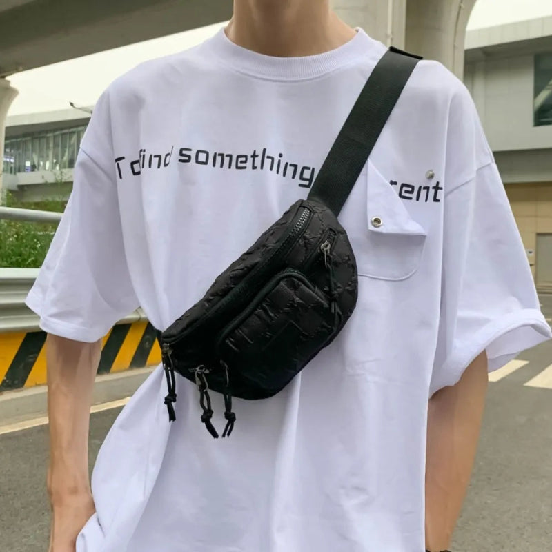 Chic Checkered Nylon Crossbody Bag - runwayfashionista.com