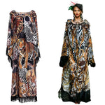 Folk Print Tassel Loose Maxi Dresses