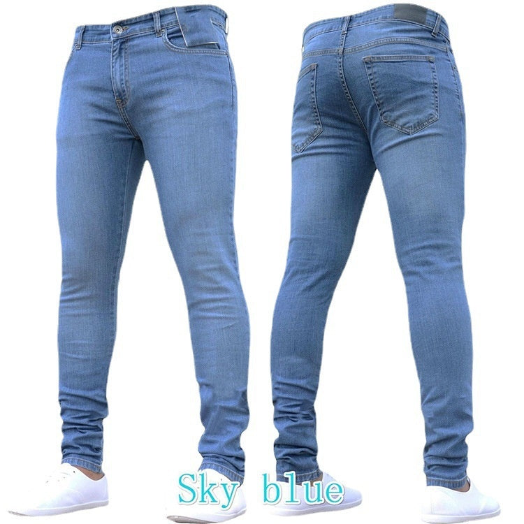 The Modern Silhouette: Men’s Essential Slim-Fit Denim - light blue
