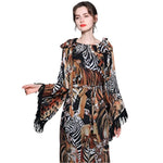 Folk Print Tassel Loose Maxi Dresses