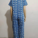Deep V-hole Wide Leg jumpsuit