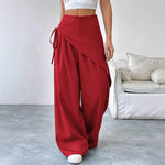Casual Wide-leg Straight Pants - red