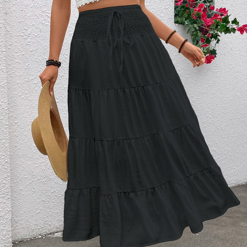 High-waisted Bohemian Long Skirt