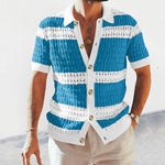 Men's Polo Neck Short Sleeve Shirts - blue