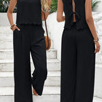 Tank Top Casual Pants Set - black
