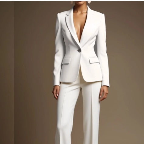 White Blazer And Trousers 2-Piece Suit