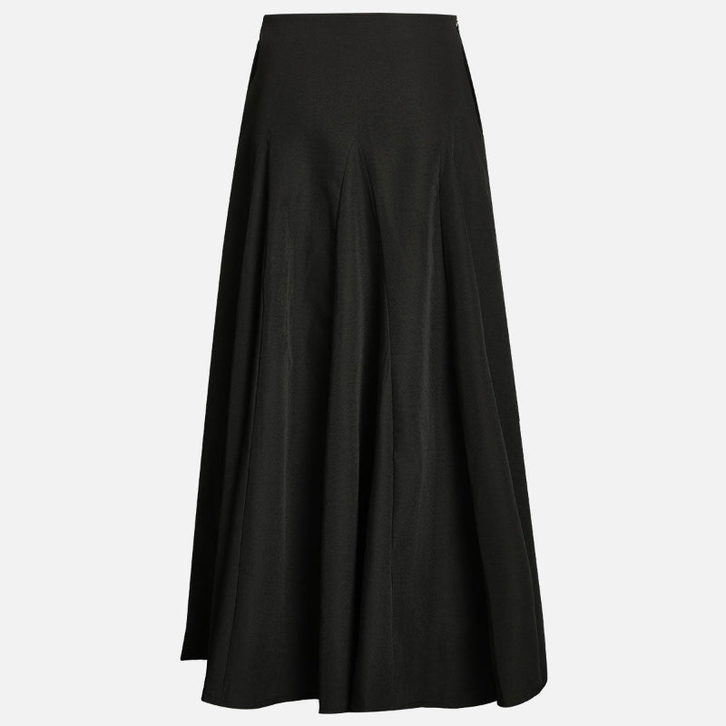 Black & White Oversized Shoulder Shirt & High-Waisted Maxi Skirt Set