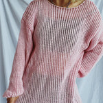 Boat Neck Dropped Shoulder Sweater - runwayfashionista.com