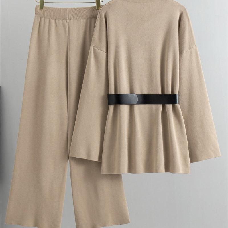 Wide Leg Pants Loose Temperament Two - Piece Set