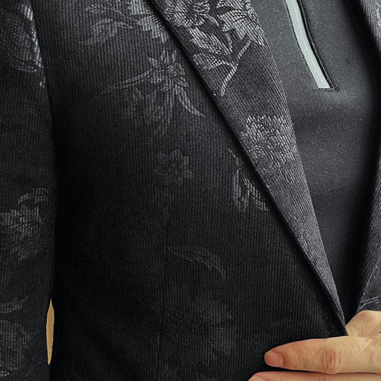 Slim Fit Floral Print Casual Blazer