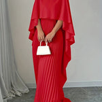 Loose Batwing Sleeve Maxi Dress - red