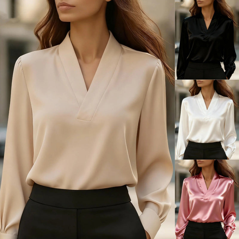 Elegant V-Neck Blouse