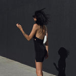 Ruched Slim Elastic Bodycon Mini Dresses - black