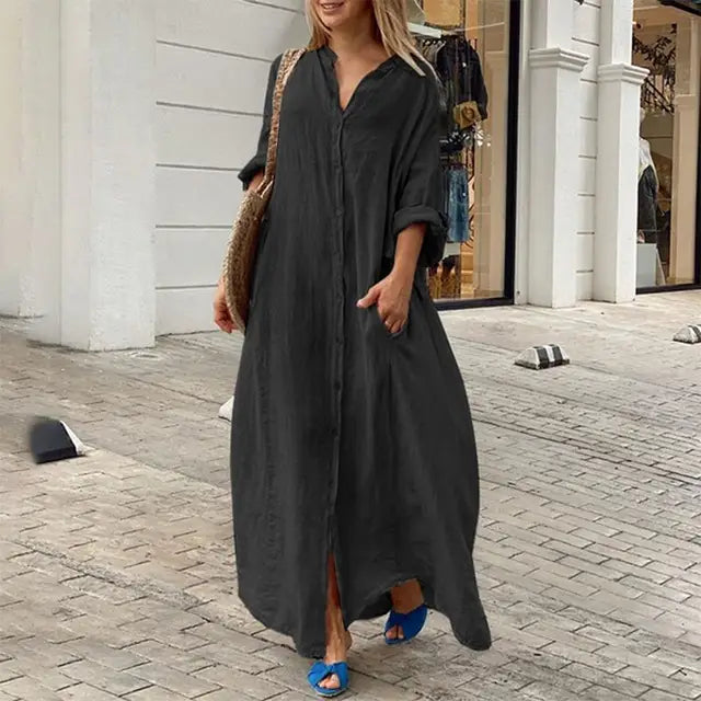 Long Sleeve Oversize Shirt Dresses