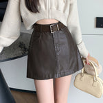 Casual PU Leather Mini Skirt