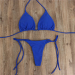2pcs Halterneck Lace-up Bikini