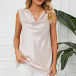 Solid Cowl Neck Top - runwayfashionista.com