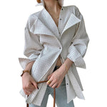 Long-Sleeved Fashion Striped Shirt - runwayfashionista.com